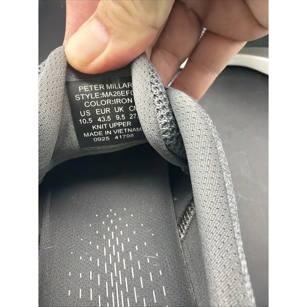 Peter Millar Hyperlight Glide Knit Sneakers Gray Men's Size 10.5 NWOB